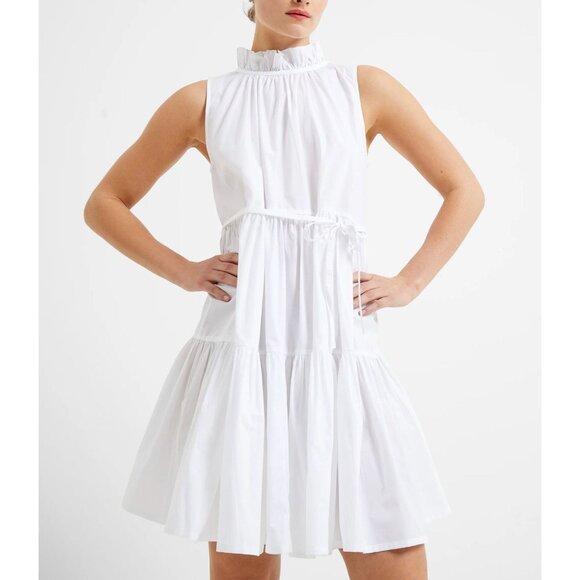 NWT‎ FRENCH CONNECTION Womens Rhodes Conscious Poplin White Shirt Dress - Picture 1 of 13